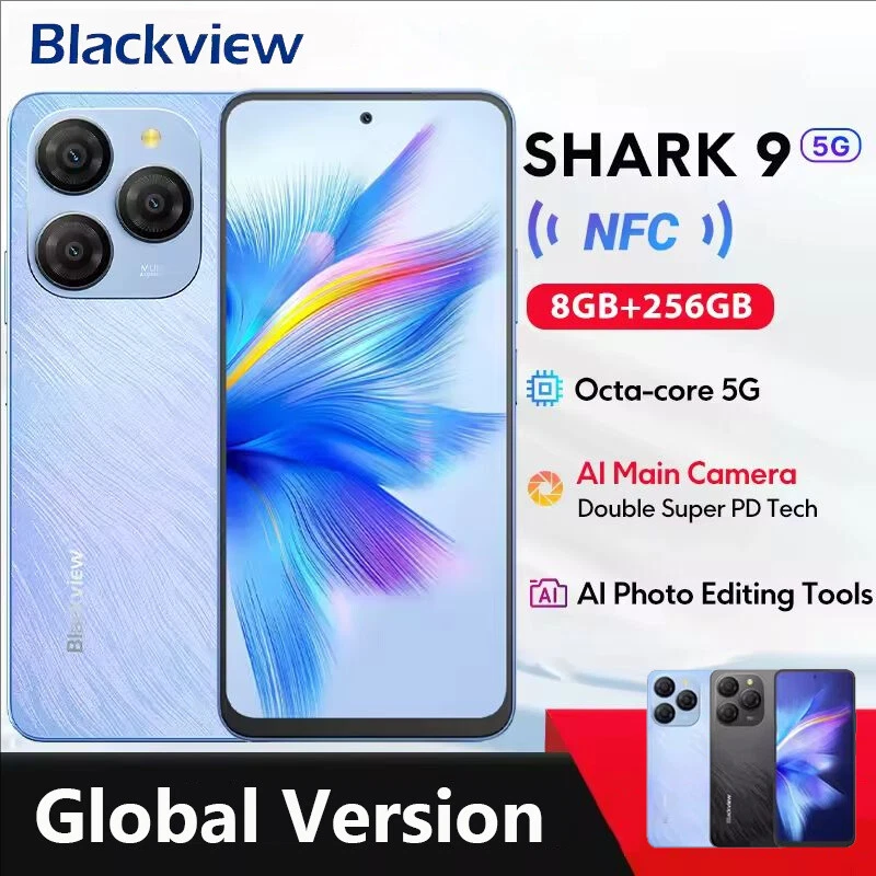 Blackview SHARK 9 5G Smartphone NFC 6.67'' 50MP AI Camera 5000mAh 18W 24GB+256GB - Image 1 of 4