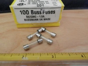 4 pcs GMC-1.5A 250V 1.5A GMC1.5A BUSS BUSSMANN FUSES GMC1.5 GMC1.5A BK/GMC-1.5A - Picture 1 of 2