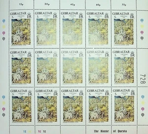 Gibraltar: 1978 Christmas stamps, sheetlets of 15 stamps, MNH + OG - Picture 1 of 3