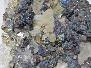 Racimo de cristal de cuarzo y pirita mineral de pavo real de ultra alto grado de 14.170 quilates grande - Imagen 1 de 24