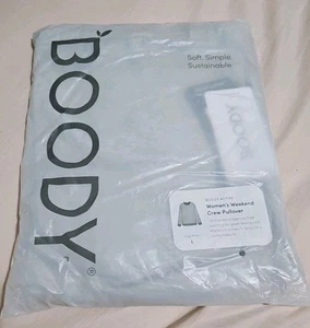 BNWT BOODY Women's Weekend Crew Pullover Active Comfort Wear Grey Marl Size L - Picture 1 of 5