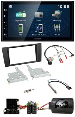 Kenwood 2DIN Bluetooth Lenkrad USB DAB Autoradio für Audi A4 1999-2001 - Bild 1 von 4