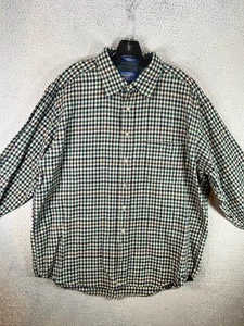 Pendleton Wool Flannel Mens XL Green Plaid Long Sleeve Button Up USA Made READ - Picture 1 of 14