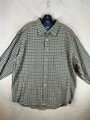 Pendleton Wool Flannel Mens XL Green Plaid Long Sleeve Button Up USA Made READ - Image 1 of 4