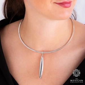 Long Sterling 925 Silver Pendant Polished Stick Drop Design Gift Boxed - Picture 1 of 5
