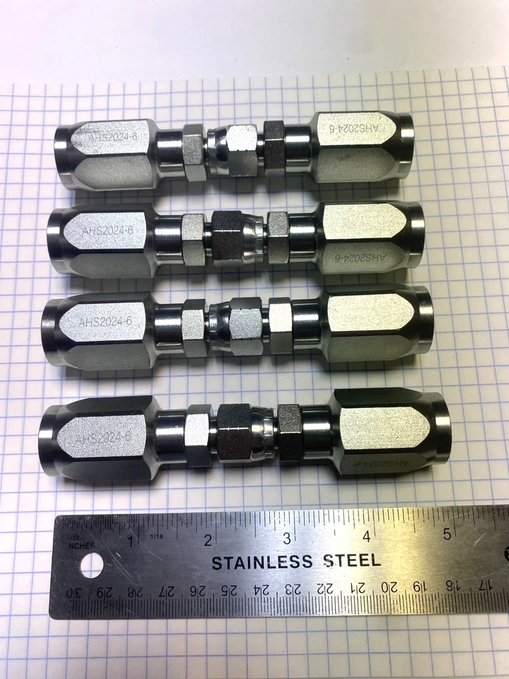 (4) Hydraulic Hose Repair Kits 3/8" ID 2-Wire Hose Reusable Field Repair Fitting - Image 1 of 1