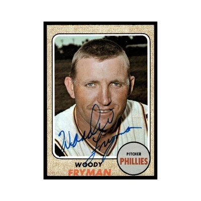 Woody Fryman Auto 1968 Topps #112 Philadelphia Phillies Baseball Card EX - Image 1 of 3