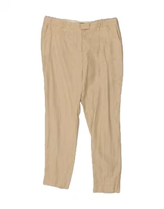 MASSIMO DUTTI Womens Slim Chino Trousers W34 L31 Beige Linen BD36 - Picture 1 of 3