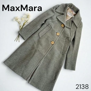 [Extremely Good Condition] Max Mara Silver Tag Angora Wool Coat A-Line Office - Picture 1 of 12