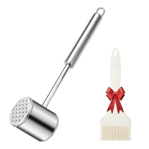 Meat Mallet, Meat Tenderizer Mallet is made of 304 Stainless Steel, Meat Hamm... - Picture 1 of 7