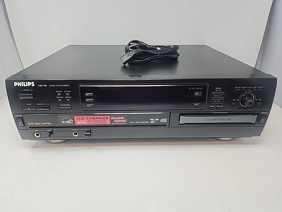 Philips CDR785 3 CD Changer Dubbing CD CD/R Recorder. CD Recorder Eject Broken - Image 1 of 4