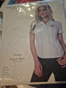 Underwraps Fitted Nurse Shirt Small Womens Nurse Halloween Costume/Shirt - Picture 1 of 4