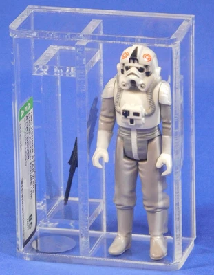 VINTAGE STAR WARS AFA 85 AT-AT DRIVER FIGURE ORANGE LOGO 1980 KENNER - Image 1 of 4