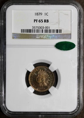 1879 (PF65 RB CAC) Proof Indian Head Cent 1C IHC NGC - Great Contrast - Image 1 of 4