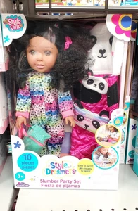 Style Dreamers Slumber Party Set 18" Doll – 10 Piece Pajama & Panda Sleepover - Foto 1 di 4