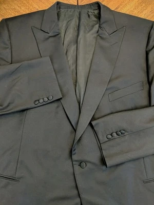 Chaqueta Esmoquin Ermenegildo Zegna 1btn Negra Solapa Pico Talla 72R (UE) 6XL (EE. UU.) Foto 1 de 4