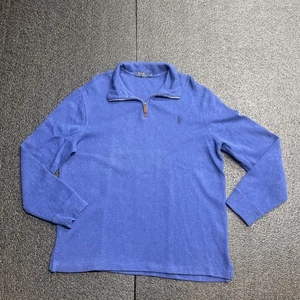 Polo Ralph Lauren Pullover Herren Large Blau Half Zip Sweatshirt Quarter Zip Pony - Bild 1 von 11