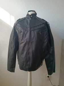 Damen Kurze Jacke Kunstleder Lederjacke Schwarz Mit Reißverschluss Schwarz 44  - Bild 1 von 7