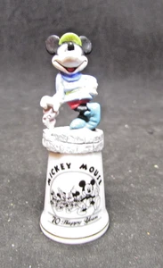 Ceramic MICKEY MOUSE 70 Happy Years Thimble - Approx. 2" tall      (P - Picture 1 of 7