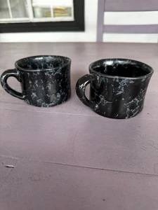 Bannington Potters Vermont  2 Coffee Mugs in Black Slate Glaze - Picture 1 of 5