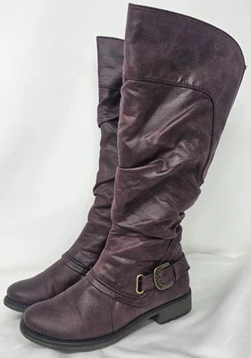 Botas Baretraps Mujer Sheridan Borgoña Anchas Pantorrilla Hasta la Rodilla Imitación Cuero Talla 6W Foto 1 de 4