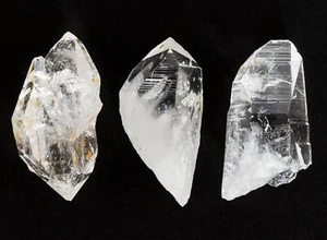 Quartz Crystal Points Clear Lemurian Crystals Colombia 3 pcs. 36-41mm H1371 - Picture 1 of 17