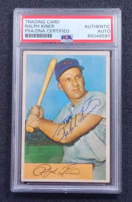 Rare 1954 RALPH KINER Signed Bowman Card-HOF-PITTSBURGH PIRATES-PSA - Image 1 of 4