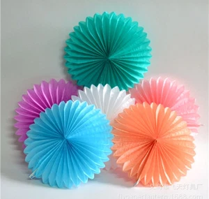 25cm Multicolor Paper Flower Fan for Party Wedding Baby Room Decoration - Picture 1 of 9