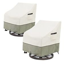  Outdoor Swivel Lounge Chair Cover 2 Pack,100% 2Pack-33"W x 35"D x 38.5"H Beige