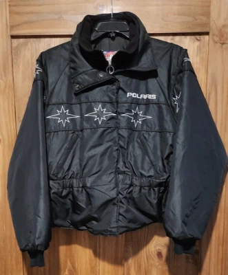 Polaris Snowmobile Jacket Mens L? Thinsulate Ski Logo USA Black - Image 1 of 4