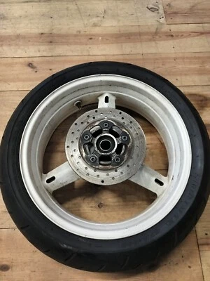 Llanta trasera Suzuki GSXR 600 750 2001-2005 OEM con neumático y rotor (tiene una curva) Foto 1 de 4