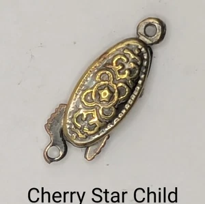 Vintage Silver PL Brass Fish Box clasp For bracelet necklace Stamped - Picture 1 of 5