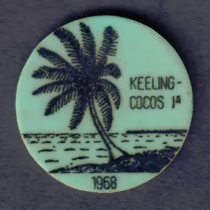 Cocos Keeling Islands.. 1968 5 Cents - Green Plastic.. gVF - Imagen 1 de 2
