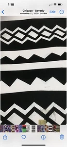 African Print Fabric, black, white, zig zags - Picture 1 of 1