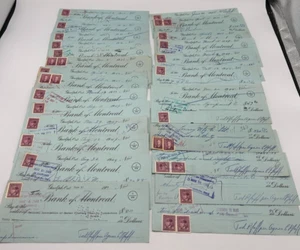 Lot of 25 Bank of Montreal Bank Drafts-1948 1949 1950 - Guelph, ON-Canada Stamps - Bild 1 von 11