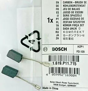 2PCS Genuine BOSCH Carbon Brushes 1619P11715 Fit GWS 9-115S Angle Grinder - Picture 1 of 4