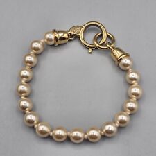 Joan Rivers QVC Faux Pearl Bracelet Large Spring Ring Clasp 6.75"
