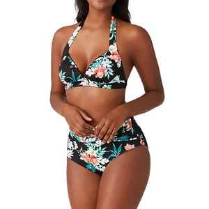 Tommy Bahama Floral Springs Halter Bra Top, Black, Bust 15 inch - Picture 1 of 4