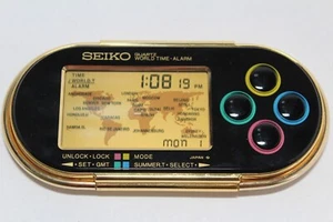 SEIKO World Time Alarm S991-4020 EK702K digital vintage clock Japan - Picture 1 of 5