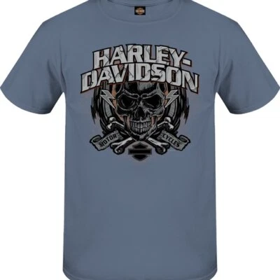 Harley-Davidson Autorizado "CROSS Bandera" Hombre´S Camello Camiseta 3001764 - Imagen 1 de 2