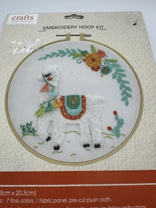 Crafts Embroidery 8" Hoop Kit Llama and Florals Never opened - Picture 1 of 5