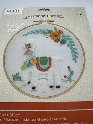 Crafts Embroidery 8" Hoop Kit Llama and Florals Never opened - Image 1 of 4