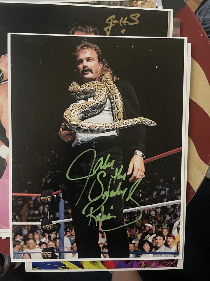 WWE Jake The Snake Roberts亲笔签名8x10 — 第 1/1 张图片