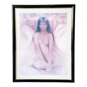 Vintage Nude Women Siting Framed Print - Picture 1 of 6