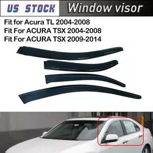 Window Visors Rain Guard Vent Wind Deflector Shield Fit For Acura TL TSX Smoke - Picture 1 of 17