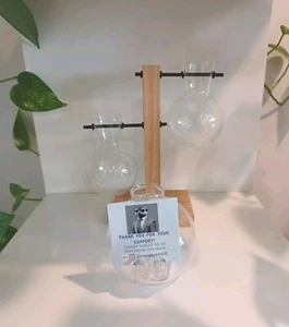 "Two's Company" Bud Vases+ Place Card Holders (Box Set of 4). Hand-Blown Glass. - Picture 1 of 12