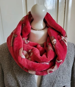 Soft Dog Print Cuddle Fleece Mobius Infinity Snood Cowl Cosy Warm Gift - Picture 1 of 4