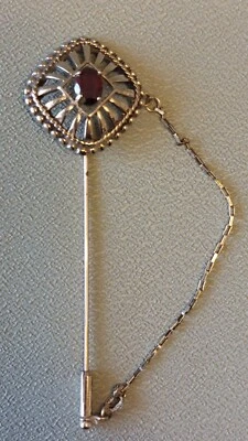 SPILLA VINTAGE IN ARGENTO 925 E GRANATO - Immagine 1 di 4