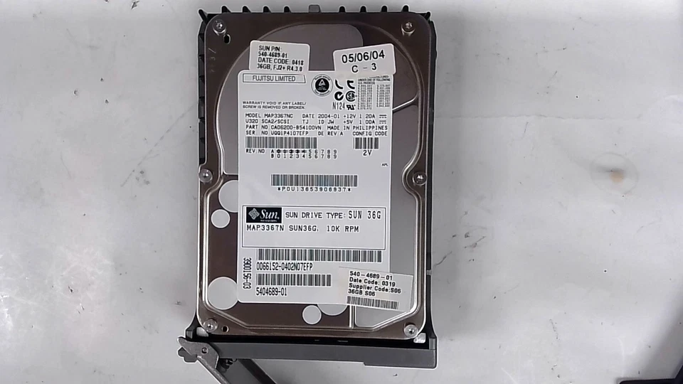 SUN 540-4689-01 36GB SCA SCSI MAP3367NC FUJITSU DRIVE, NEW PULL FROM SUN V120 - Image 1 of 4