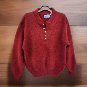 Remington Pullover Herren groß Windstopper Wolle Orlon rot 50" Brustumfang Vintage 5 Knöpfe - Bild 1 von 6